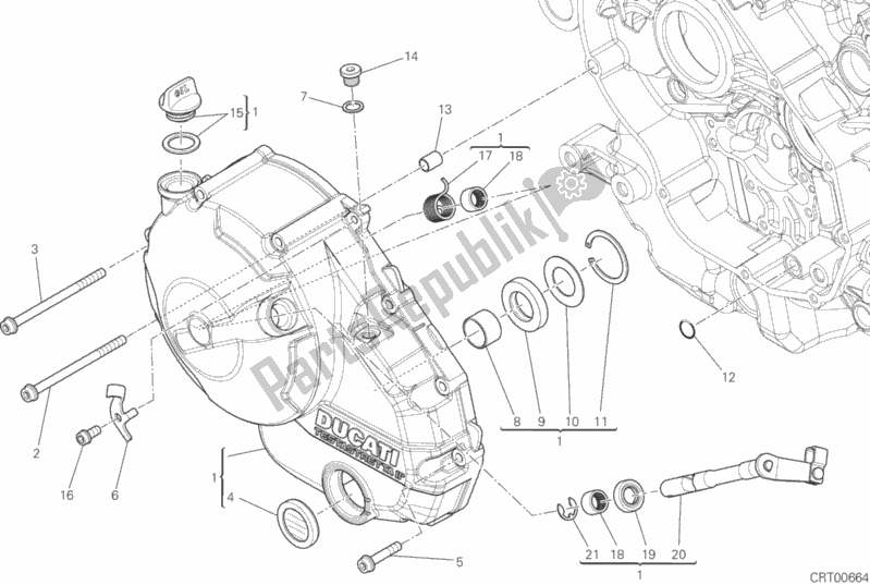 Tutte le parti per il Coperchio Frizione del Ducati Hypermotard Brasil 821 2015